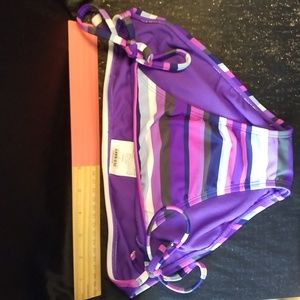 OLD NAVY String BIKINI BOTTOMS Size S PURPLE STRIPE